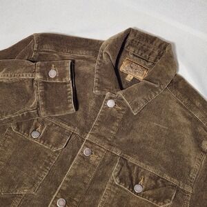 men's JEREMIAH American Legacy brown Corduroy Trucker Jacket size Small